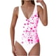 thumbnail image 2 of Traje de baño de una pieza para mujer, conjunto de bikini para mujer, sujetador sin mangas con escote en V y relleno, traje de baño informal estampado para mujer., 2 of 5