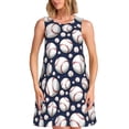 thumbnail image 1 of Disketp Cute Basebal para Vestido sin Mangas para Mujeres, Vestidos de Verano para Mujeres, Casual y Holgado para la Playa, 1 of 7