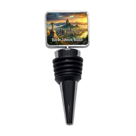 Rio De Janeiro, Brazil Travel City Country Stamp Wine Bottle Stopper Cap Plug