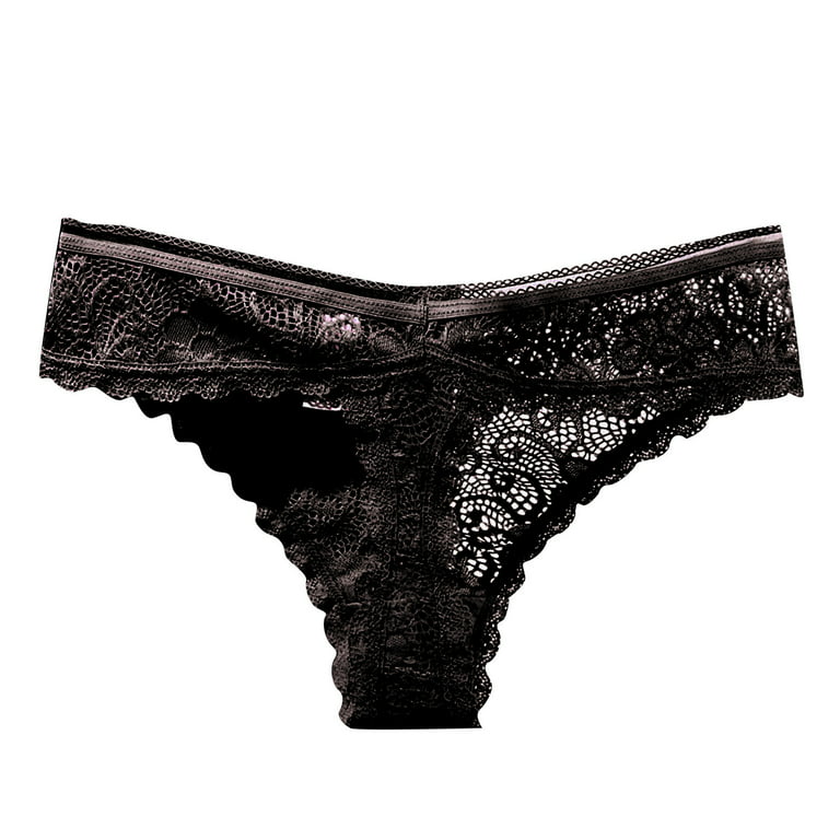 zuwimk Thongs For Women ,Seamless Thongs for Women Pack Thong Underwear  Women Silk No Show Thongs for Women Black,L 