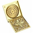 thumbnail image 1 of Desagüe cuadrado a prueba de olores, base de desagüe de latón macizo con diseño exclusivo para baño, fácil de instalar, caudal rápido, construcción de acero inoxidable (oro satinado), 1 of 5