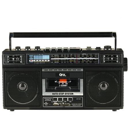 QFX J-220BT cassette AM/FM/SW radio Bluetooth boombox with USB recording
