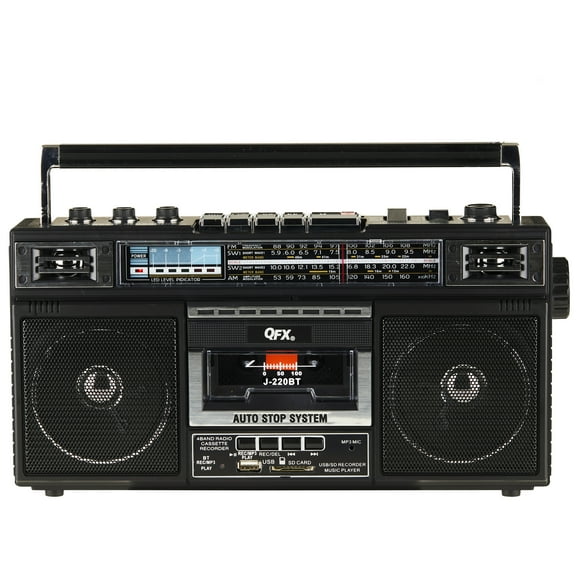 QFX J-220BT cassette AM/FM/SW radio Bluetooth boombox with USB recording