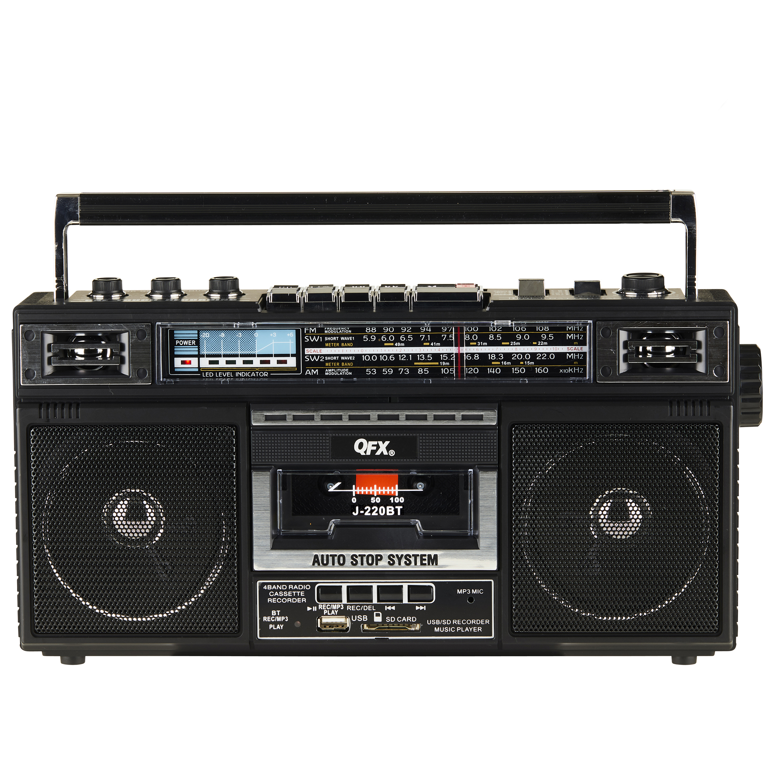 QFX J-220BT Cassette Boombox with Bluetooth and Radio photo 1