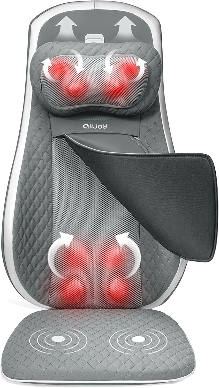 Back Chair Massager Pad, Shiatsu Kneading Office Chair Back Massager