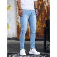 thumbnail image 3 of Pantalones vaqueros elásticos Retro con cremallera para hombre, pantalones ajustados informales, talla grande, 3 of 5