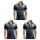 thumbnail image 3 of Camisa de mezclilla Minnieouse para hombre Camiseta de vaquero de manga corta Gris claro 3XL, 3 of 6
