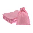 thumbnail image 1 of 10uds Pequeñas Dobles Bolsas con Cordón, 5 x 7 Algodón Arpillera Bolsa para Joyería Especia Frijol Caramelo Regalo Saco, Rosa, 1 of 5