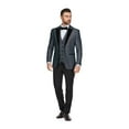 thumbnail image 2 of Men's 3-Piece Peak Lapel Satin Trim Tuxedo with Subtle Sheen, 2 of 4
