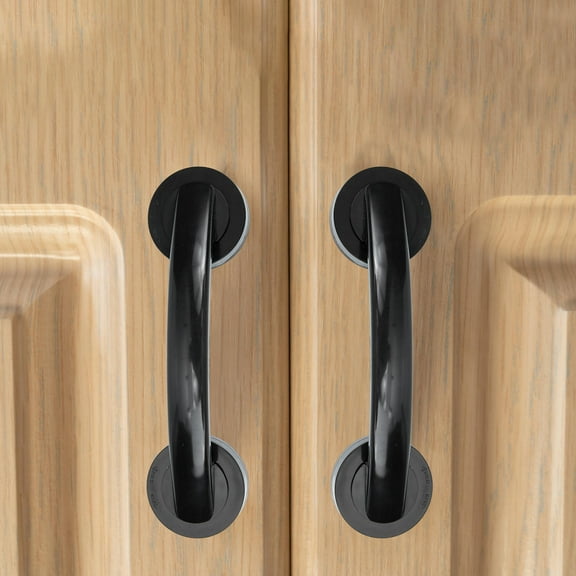 SEWOART Grab Bars Cabinet Suction Cup Handle Black ABS 1Set