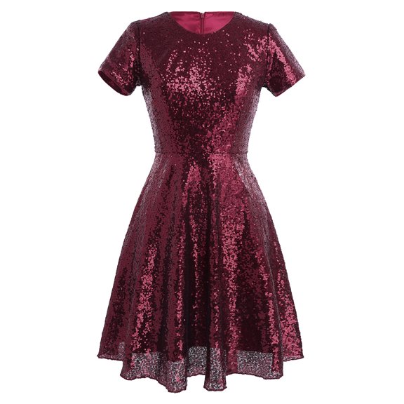 inhzoy Woman Short Sequin Weeding Party Bridesmaid Dress