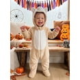 thumbnail image 5 of RUINIXCW Kids Toddler Baby Halloween Animal Costume Infant Cute Frog Dog Costume Baby Boy Girl Fall Winter Clothes Warm Flannel Footed Romper Casual Zipper Hooded Footie Jumpsuit, 5 of 9