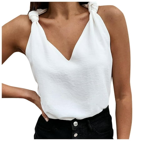 

JDEFEG Camisole for Women Long Top Women Women Blouse Tops V Neck Party Stylish T-Shirt Cotton Sleeping Lingerie for Women Womens Pajama Sets Polyester Blend White Xl