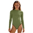 thumbnail image 1 of Swimsuit for Girls, Long Sleeve One Piece Rashguard, Solid Color Beach Vacation Swimsuit for Kids 2-13 Years, 1 of 7