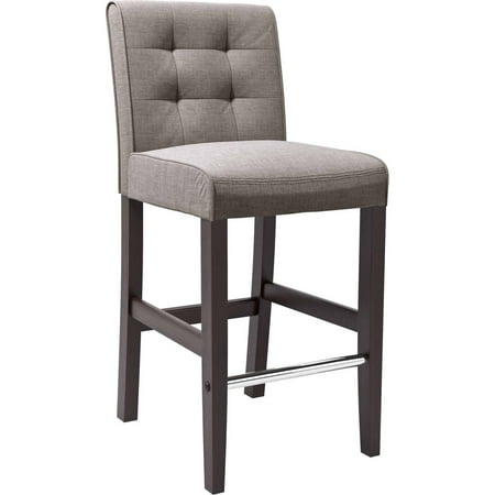 Logo Fabric Bar Stool - CorLiving Antonio Grey Tweed Fabric Barstool
