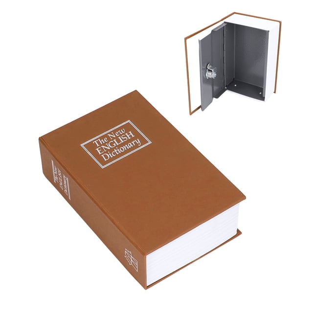 Book Safe Lock Box, Simulation Book Shape Decorative Storage Money Case, Hidden Safe 7.1 X 4.7 X 2.2 Inch with Keys for Office