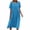 Blue, variant on YuXingFu Spring Dresses for Women Maxi Crew Neck Plus Size Womens Dress Short Sleeve Classic Bohemian Style Long Casual Summer Khaki M