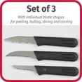 thumbnail image 4 of (2 pack) GoodCook Silver 3-Piece Stainless Steel Kitchen Paring Knife Set, Multicolor, 4 of 7