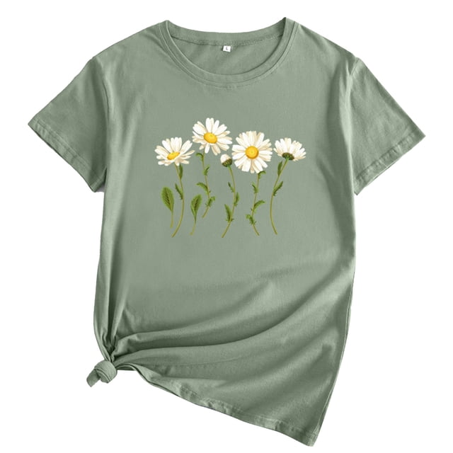 LUOGENLI T-shirts pour Femmes T-shirts Frais et Mignons en Coton Imprimé Col Rond Manches Courtes T-shirts Graphiques Drôles pour Adultes Jour de la Saint-Patrick Vert TTG