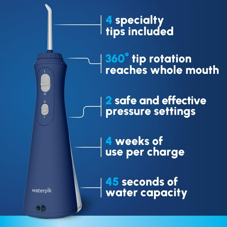 Waterpik Cordless Plus Water Flosser with 2 Settings, 4 Tips, ADA