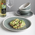 thumbnail image 4 of Stone Lain Serenity 16-Piece Stoneware Round Dinnerware, Service for 4, 2-Tone, Green and Cream, 4 of 6
