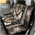 thumbnail image 3 of Pzuqiu 14 Pcs Automobile Interior Sets Front Rear Car Seat Covers Steering Wheel Seat Belt Headrest Covers Keychain Coasters Center Console Cushion Pad Southwestern Aztec Wolf Gift for Women Men, 3 of 7