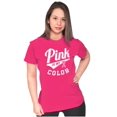 thumbnail image 3 of My Color Pink Breast Cancer Awareness Womens Slim Fit Graphic Tee Brisco Brands L, 3 of 5