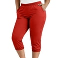 thumbnail image 6 of Ounisa Women's Plus Size Solid Pants with Pockets Casual Soft Breathable Lightweight Cropped Capris, 6 of 8
