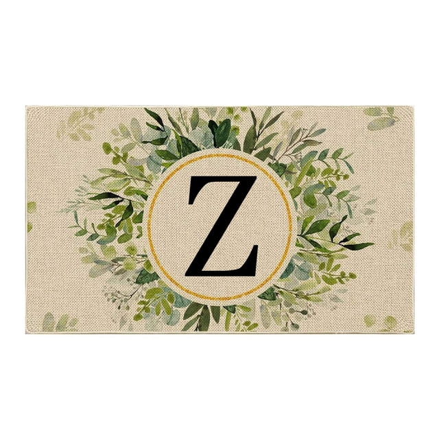 Decorative Area Rug 1Pcs Summer Floor Mats Letter Family Last Name Initial Doormat Summer Doormat Holiday Mats Welcome Door Mats Floor Carpet,Living Room Rug,Bedroom Rug,Non Slip Rug,Wool Rug,Cotton