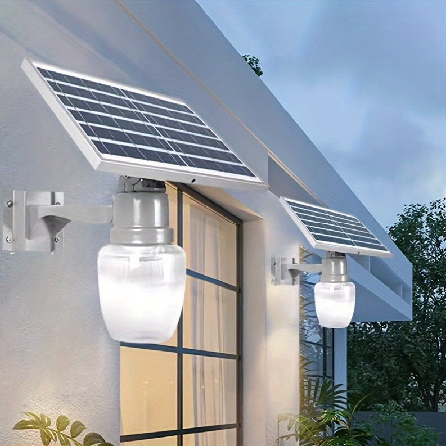 Solar Post Light Dusk to Dawn IP65 Waterproof Gray 1 PC
