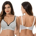 thumbnail image 5 of Curve Muse Women’s Unlined Plus Size Comfort Cotton Underwire Bra-Black/Cream,Black-38B, 5 of 7