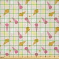 thumbnail image 2 of Ambesonne Sweets Fabric by the Yard Microfiber, Ice Cream Cones Stars Desert, 10 Yards, Pink Dark Yellow, 2 of 2