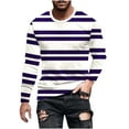 thumbnail image 2 of Long Sleeve Shirts for Men George Casual Sport T-Shirt Round-Neck Blouses Purple 3XL, 2 of 5
