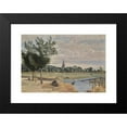 thumbnail image 2 of Jean-Baptiste-Camille Corot 14x11 Black Modern Framed Museum Art Print Titled - La Rochelle; the Drinker, Seen Taken Near the Ramparts, with the Lantern Tower, 2 of 5