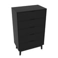 thumbnail image 4 of Polifurniture Victoria Modern 5 Drawer Wood Dresser, Black, 4 of 9