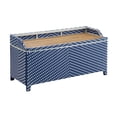 thumbnail image 3 of Pemberly Row Navy Poolside Outdoor Wicker Metal Storage Bench, 3 of 9