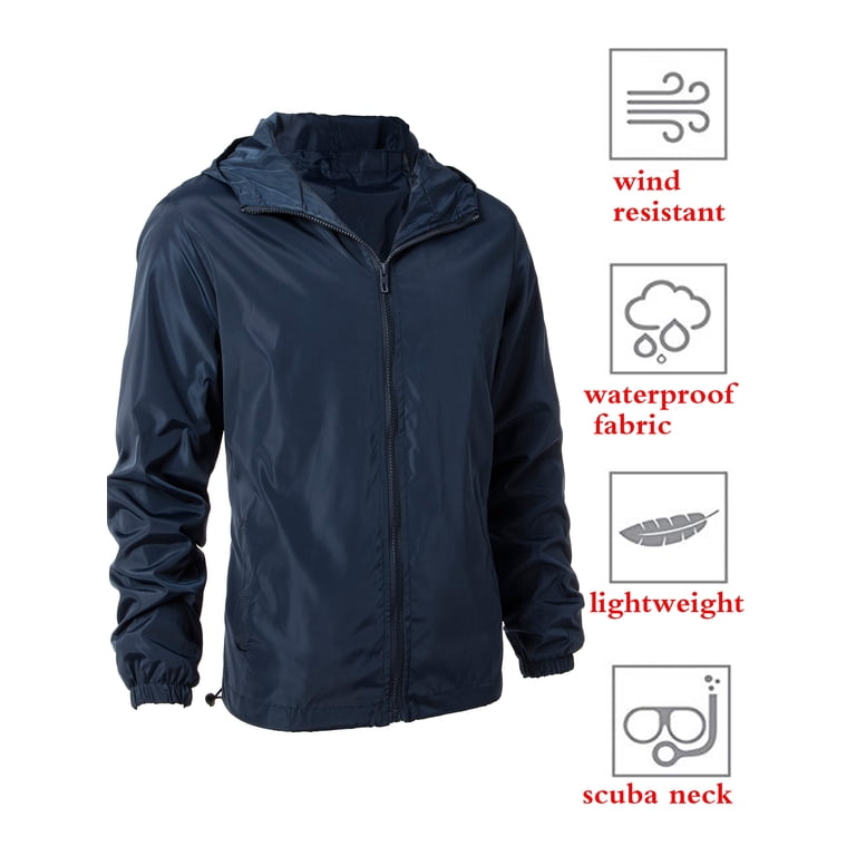 Men's Lightweight Windbreaker Winter Jacket Water Resistant Shell