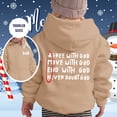 thumbnail image 2 of Trendfront Girls Fall Winter Hoodies Faith Vintage Letter Graphic Long Sleeve Kangaroo Pocket Loose Fit Casual Pullover Sweatshirt Tops, 2 of 4