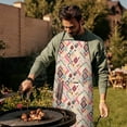 thumbnail image 4 of Boho Bohemia Geometric Diamonds Apron-Garden Aprons for Women with Pockets-Cotton Linen Waterproof Kitchen Cooking Gardening Aprons Adjustable for Kitchen,Cooking,BBQ and Salon 33x27 Inch, 4 of 7