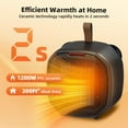 thumbnail image 2 of WAA Portable Ceramic Space Heater Dual Protection, Adjustable Thermostat for Office Desk,Black, 2 of 7