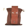 thumbnail image 2 of Cheers.US Canvas Collapsible Outdoor Camping Foraging Pouch Mushroom Storage Water Resistant Leather Bushcraft Belt Tinder Dump Pouchs Brown for Travel Camping Hiking Bag, 2 of 9
