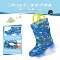 thumbnail image 5 of FUNCOO PLUS Toddler Kids Rain Boots Boys Light Up Waterproof Boots with Handles, Dinosaur, Big Kid Size 1, 5 of 6