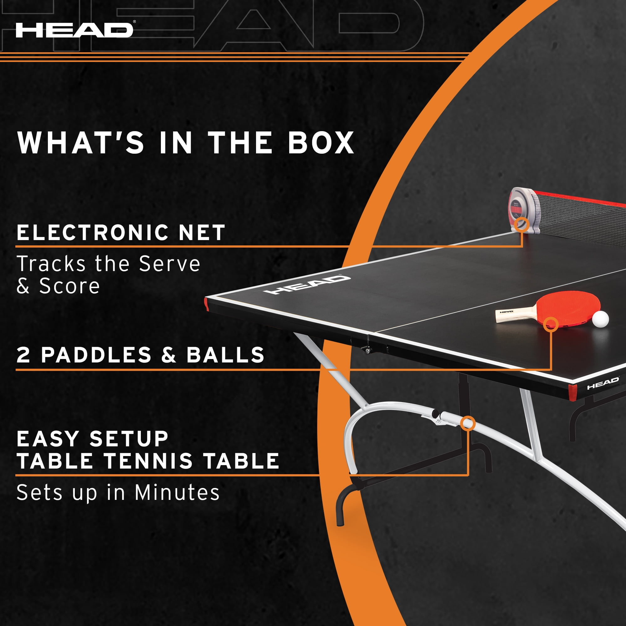 HEAD Easy Setup Ping Pong Table with Electronic Scorer