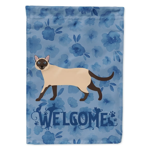 Carolines Treasures CK4979CHF Siamese Traditional 2 Cat Welcome Flag Canvas House Size Large multicolor