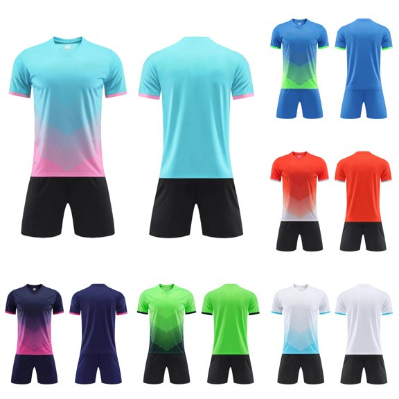 LIIPEE Summer Outfits For Boys Athleisure Stripes Print Short Sleeve Tees Solid Color Shorts 2 Piece Set Kids Quick Drying Breathable Fashion Sports Outfit Sets,9-10 Years