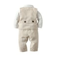 thumbnail image 2 of LAPAKIDS Baby Toddler Boy Formal Outfits Gentleman Suit Set Shirts & Vest & Pants & Bow Tie 4PCS 18-24 Months, 2 of 7