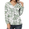 thumbnail image 4 of USSUMA Womens Blouses and Tops Dressy Womens Boho T-Shirts Casual Floral Print V Neck Long Sleeve Loose Blouses Shirts Tops, 4 of 5