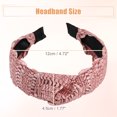 thumbnail image 5 of Unique Bargains 2 Pcs Women' Wide Knotted Headband Pink Brown 1.77" Wide Classic Casual Style Headband for Women Girl, 5 of 7