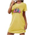 thumbnail image 2 of Pyjamas de Noël pour Femmes, Shorts pour Femmes, Chemise de Nuit de Noël Grande Taille pour Femmes avec Col Rond Imprimé et Manches Courtes sur la Poitrine, Chemises à Manches Courtes pour Femmes, Chemise de Noël pour Femmes, 2 of 2