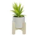 thumbnail image 3 of 8.25" Potted Green Artificial Agave Plant with Wooden Stand, 3 of 5